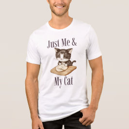 Camiseta Triblenda Solo Yo & Mi Gato Amante de Gatos Introvertido