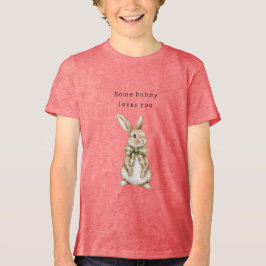 Camiseta Triblenda Some Bunny Loves You Green Bow Easter