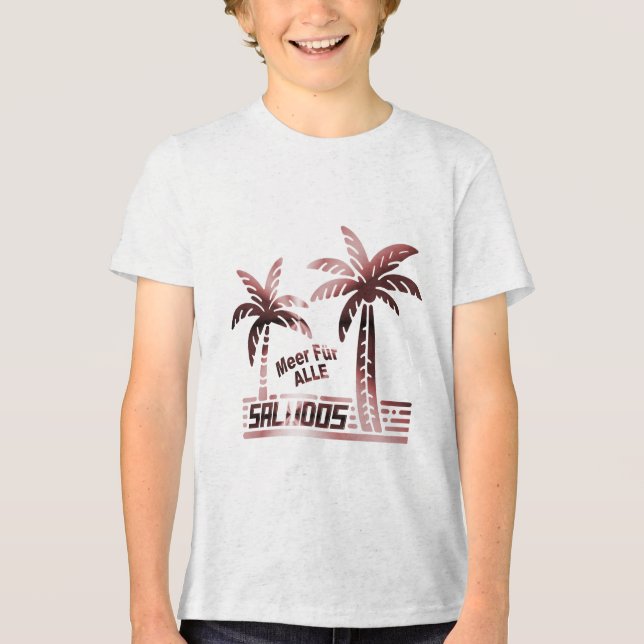 Camiseta Triblenda Sommer Sonne und Meer - Saludos - Palmendekor (Anverso)