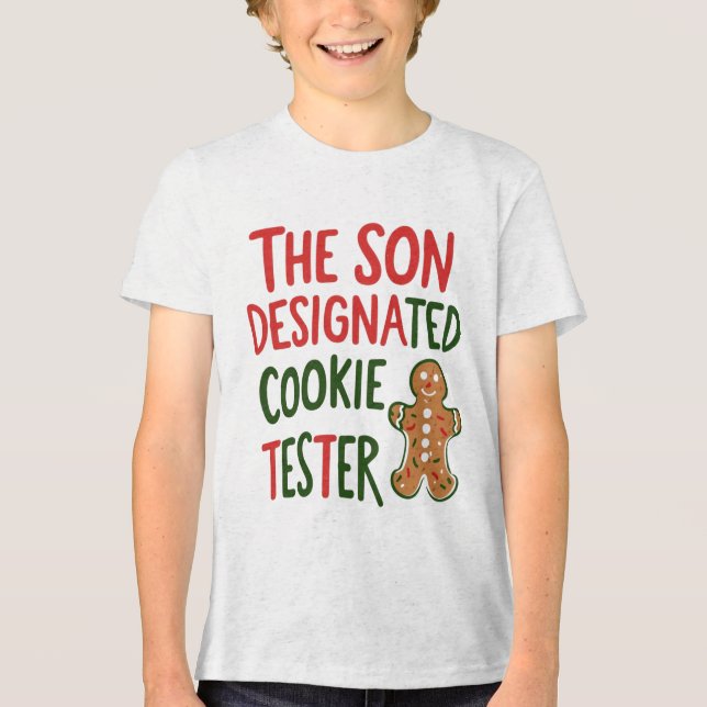 Camiseta Triblenda Son Navidades de Cookie Tester designados (Anverso)