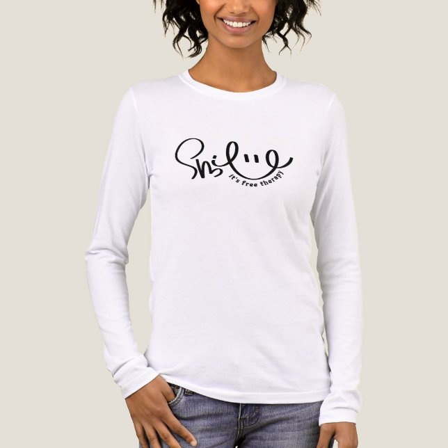 Camiseta Triblenda Sonríe, es una cita de motivación Terapia-Positiva (Anverso)