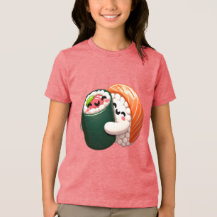 Camiseta Triblenda Sonriente Sushi Abrazo de arte para los amantes de