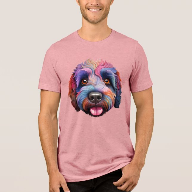 Camiseta Triblenda Sonrisa de arcoiris feliz de Sheepadoodle (Anverso)