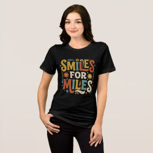 Camiseta Triblenda Sonrisas por kilómetros Retro Boho Positivo