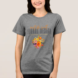 Camiseta Triblenda Sophisticated Floral Design Gray Orange Flowers
