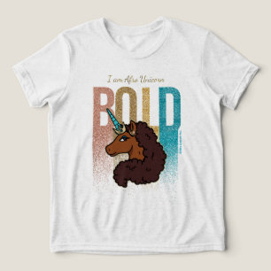 Camiseta Triblenda Soy Afro Unicornio   Diseño de Purpurina negrita