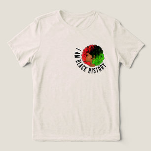 Camiseta Triblenda Soy bandera panafricana de historia negra afro muj