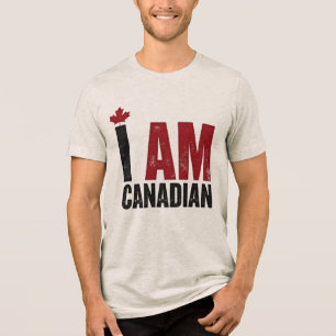 Camiseta Triblenda Soy canadiense - Declaración patriótica y hoja de