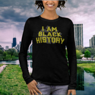 Camiseta Triblenda Soy historia negra - Manga larga del puño negro