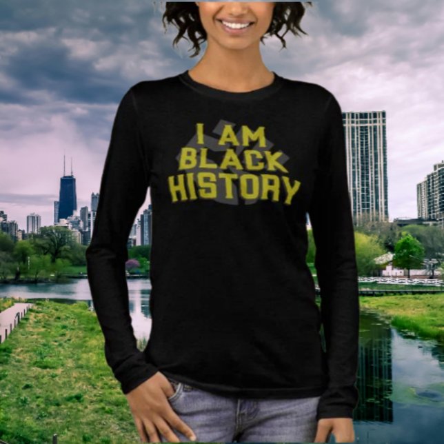 Camiseta Triblenda Soy historia negra - Manga larga del puño negro (Subido por el creador)