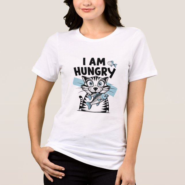 Camiseta Triblenda Soy un gato hambriento (Anverso)