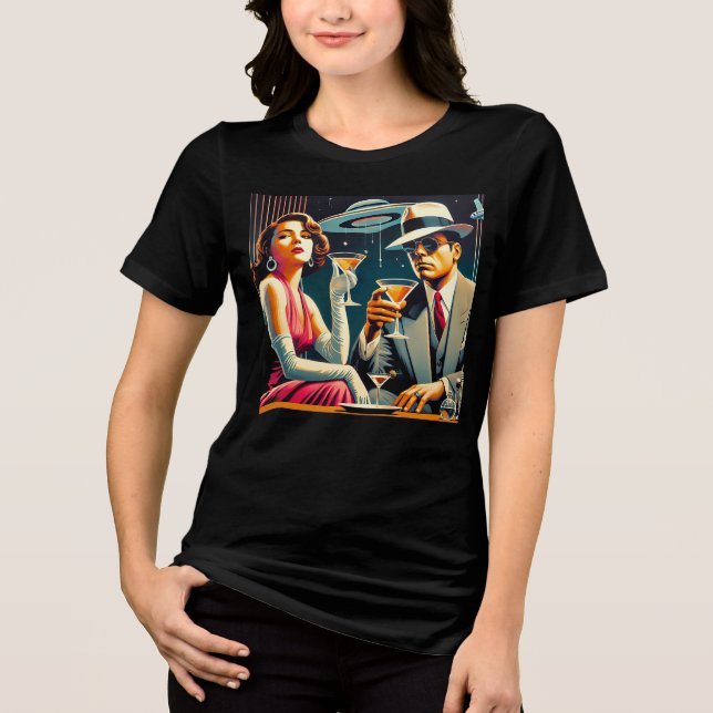 Camiseta Triblenda Space Age Las Vegas Gangster Martini Party (Anverso)