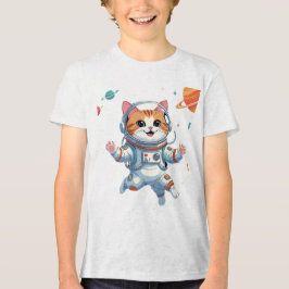 Camiseta Triblenda Space Cat Astronaut T-Shirt – Funny Cosmic Kitty 