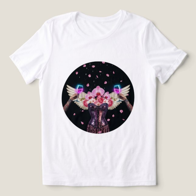 Camiseta Triblenda Sparkle Wings & Wine Tee ✨ 🥂 (Diseño delantero )