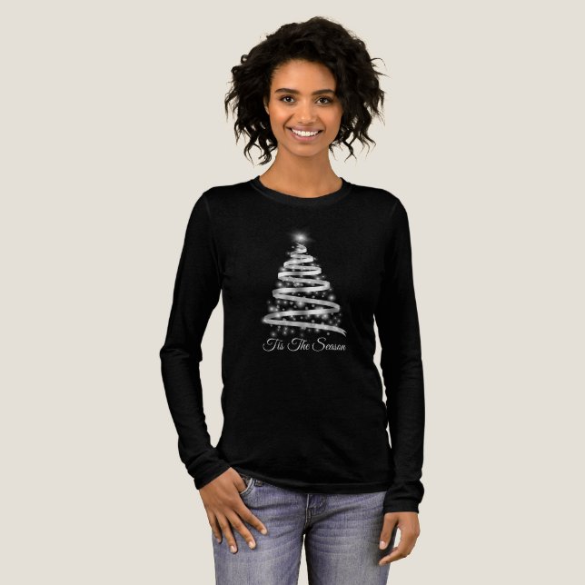Camiseta Triblenda Sparkling Silver Tree Christmas T-Shirt (Anverso Completo)