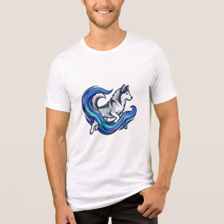 Camiseta Triblenda Spirit Husky Aura Gráfica Azul Eléctrico