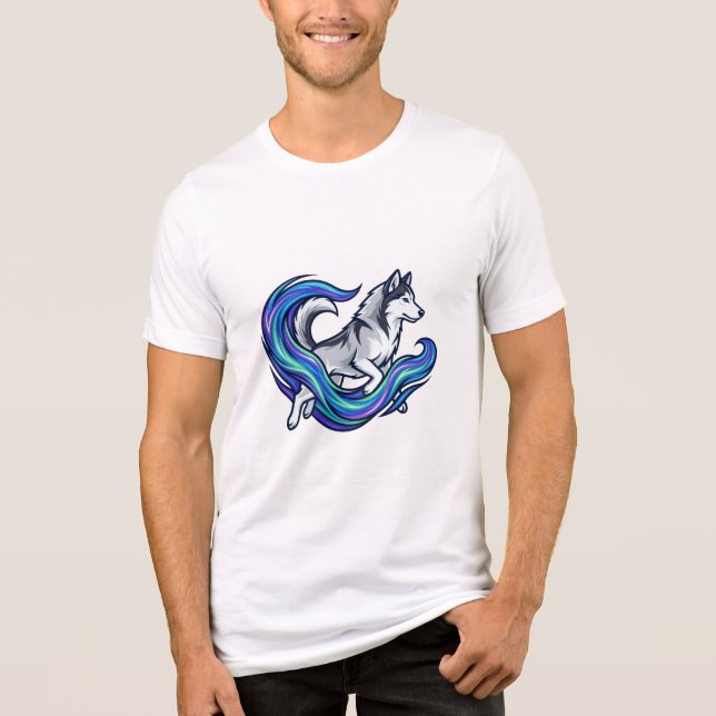 Camiseta Triblenda Spirit Husky Electric Blue Aura Graphic (Anverso)