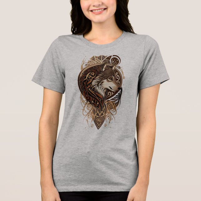 Camiseta Triblenda Spirit of the Wolf The Watcher Alpha Soul Wolf of  (Anverso)