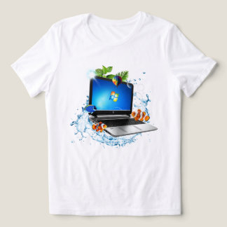 Camiseta Triblenda Splash Laptop Frutiger Aero ( feminine )