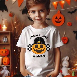 Camiseta Triblenda SpookDude Retro Pumpkin Toddler Boys Halloween