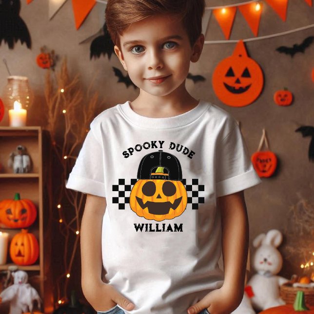 Camiseta Triblenda SpookDude Retro Pumpkin Toddler Boys Halloween (Spooky Dude Retro Pumpkin Toddler Boys Halloween Tri-Blend Shirt)