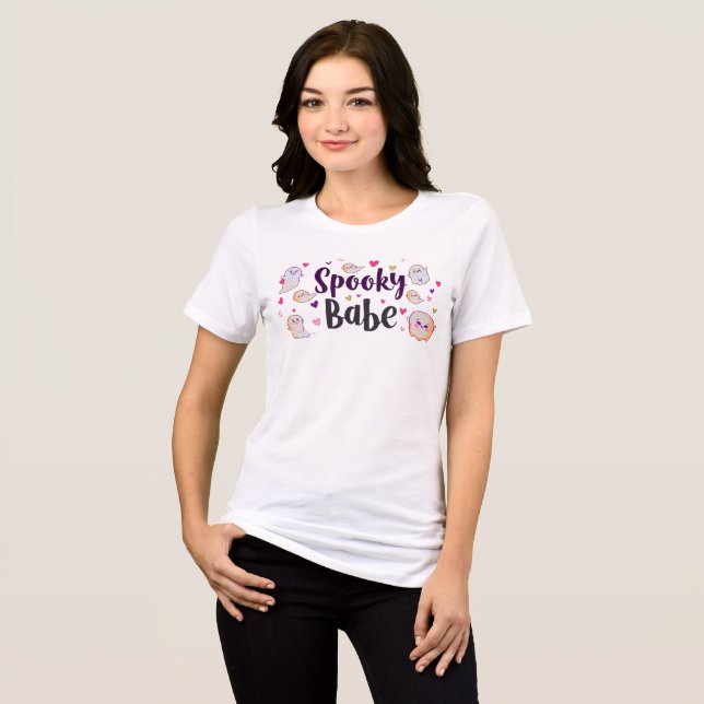 Camiseta Triblenda Spooky Babe T-Shirt | Cute Girly Halloween  (Anverso Completo)