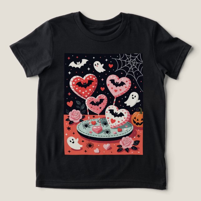 Camiseta Triblenda Spooky-cute Halloween Illustration of Heart  (Diseño delantero )