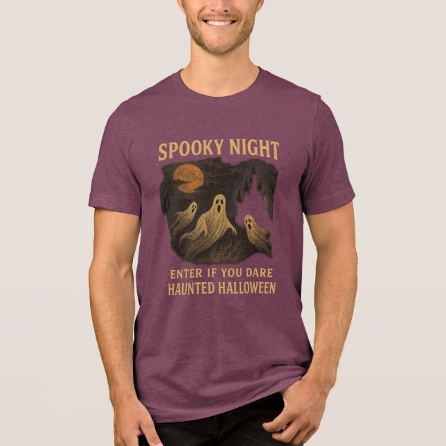 Camiseta Triblenda Spooky Night  Enter If You Dare (Anverso)
