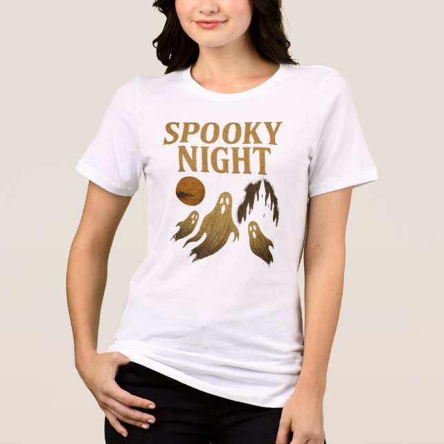 Camiseta Triblenda Spooky Night Halloween Classic Gothic Aesthetic (Anverso)