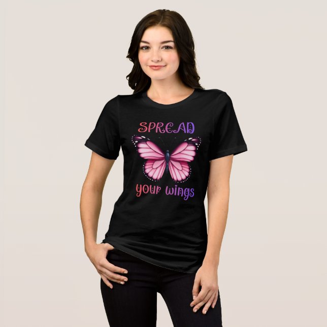 Camiseta Triblenda Spread Your Wings – Inspirational Butterfly  (Anverso Completo)