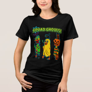Camiseta Triblenda Squad Ghouls divertidos Halloween Pato Calabaza Fa