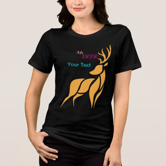 Camiseta Triblenda Sr. Ciervo Gráfico – Estilo Rústico de Bosque (Anverso)