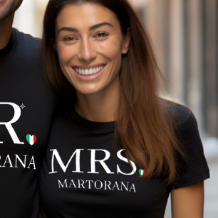 Camiseta Triblenda SRA. Corazón Bandera Italiana Apellido Personal Pa
