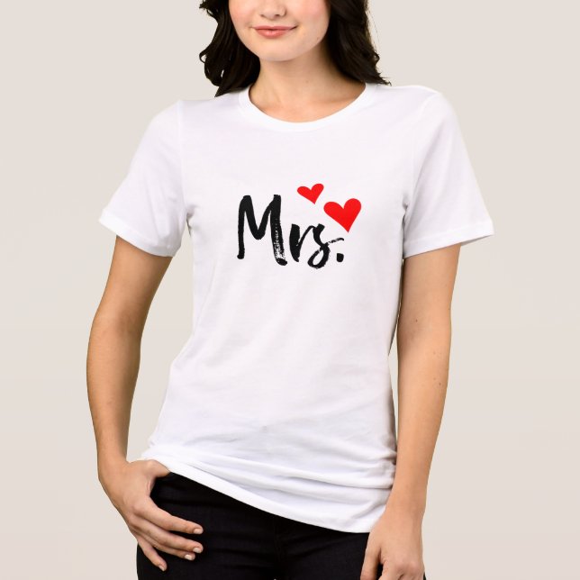Camiseta Triblenda Sra. T-Shirt - Diseño Cute Red Heart Wife (Anverso)