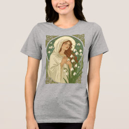 Camiseta Triblenda St Brigid Art Nouveau Halo and Snowdrops
