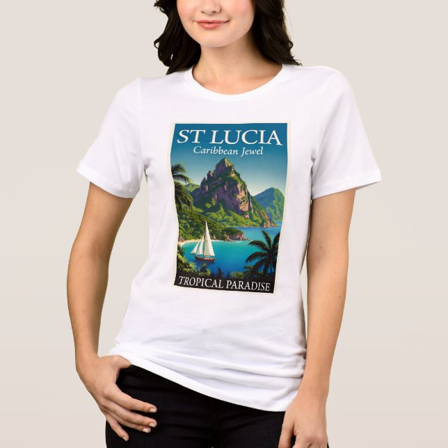 Camiseta Triblenda St Lucia Caribbean Jewel  T-Shirt (Anverso)