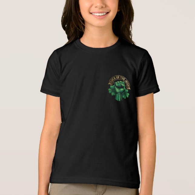 Camiseta Triblenda St. Patrick’s Day Luck of the Irish Fist Shamrock (Anverso)