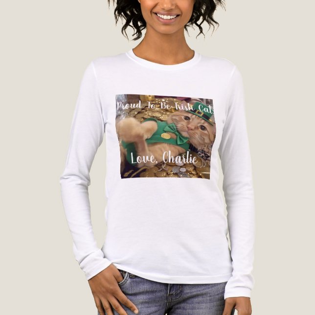 Camiseta Triblenda St Patrick's Day Leprechaun Cat  (Anverso)