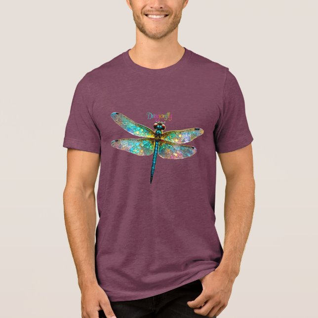 Camiseta Triblenda Stained Glass Colorful Dragonfly (Anverso)
