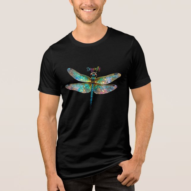 Camiseta Triblenda Stained Glass Colorful Dragonfly (Anverso)