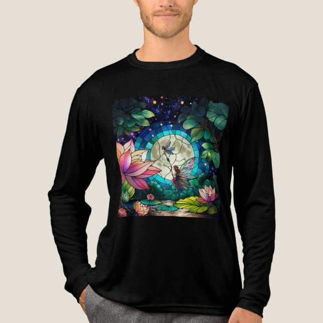 Camiseta Triblenda Stained Glass Little Fairy With Dragonfly (Anverso)