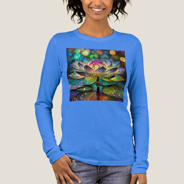Camiseta Triblenda Stained Glass Vibrant Lotus Flower (Anverso)