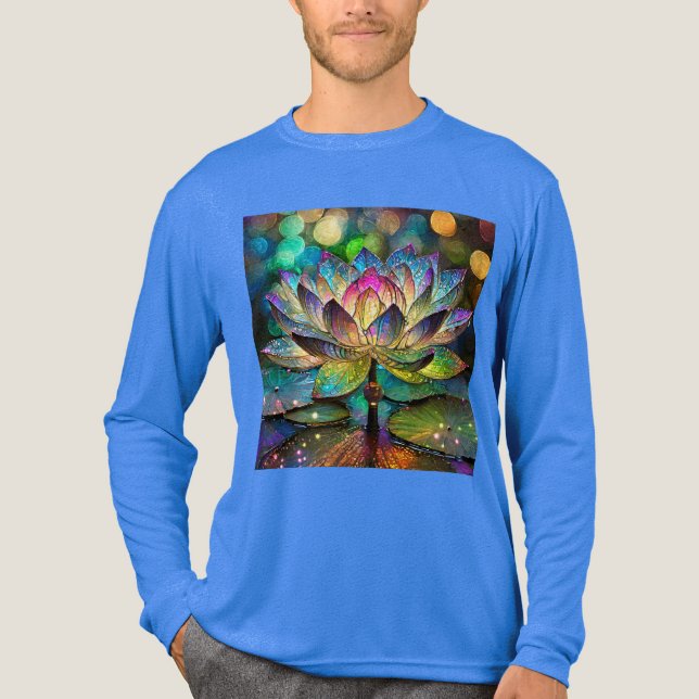 Camiseta Triblenda Stained Glass Vibrant Lotus Flower (Anverso)