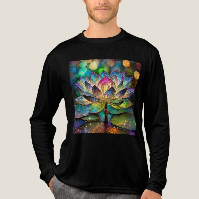 Camiseta Triblenda Stained Glass Vibrant Lotus Flower (Anverso)