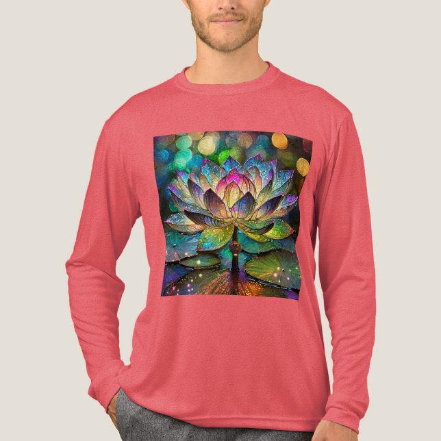 Camiseta Triblenda Stained Glass Vibrant Lotus Flower (Anverso)