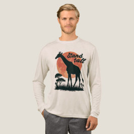 Camiseta Triblenda Stand Tall Giraffe Silhouette Motivational Safari