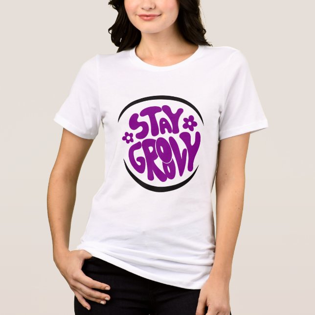 Camiseta Triblenda Stay Groovy - Gráfica de Vibes Retro (Anverso)