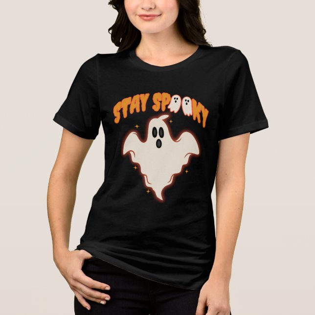 Camiseta Triblenda Stay Spooky Ghost Halloween Cute Retro Boo  (Anverso)