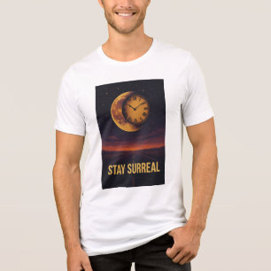 Camiseta Triblenda Stay Surreal Retro T-Shirt Vintage Moon Clock Ar