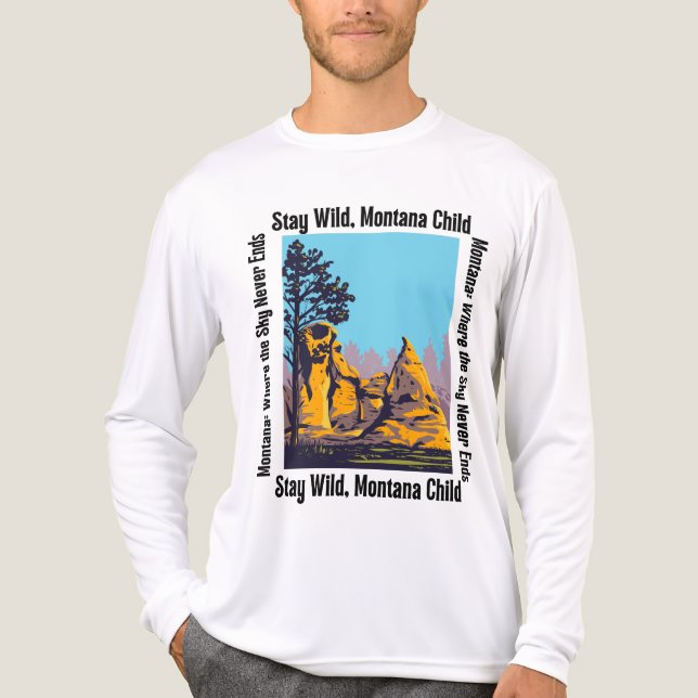 Camiseta Triblenda Stay Wild, Montana Child | Rustic Western Nature  (Anverso )